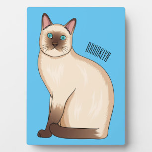 Siamese cat cartoon illustration  plaque
