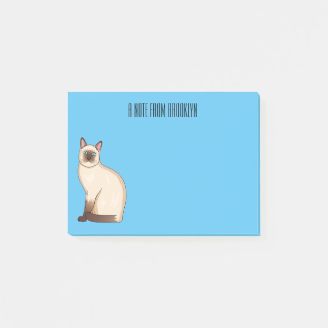 Siamese cat cartoon illustration post-it notes (Front)