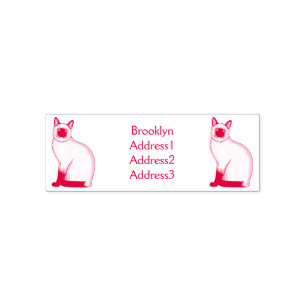Siamese cat cartoon illustration self-inking stamp