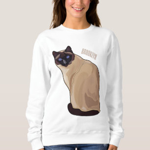 Siamese cat cartoon illustration  sweatshirt