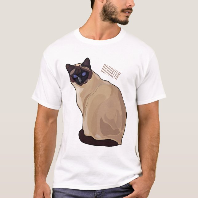 Siamese cat cartoon illustration  T-Shirt (Front)