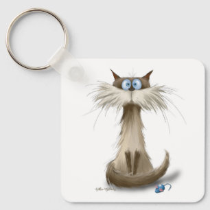 Siamese Cat Cartoon Keychain