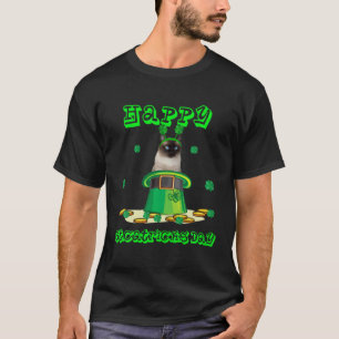 Siamese Cat Catrick Irish Shamrock Kitten St Patri T-Shirt