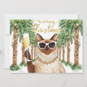 Siamese Cat Christmas from California Holiday Card
