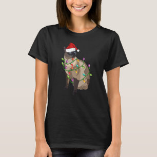 Siamese Cat Christmas Lights Xmas Cat T-Shirt
