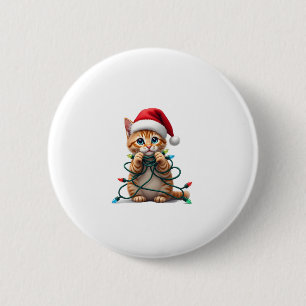 Siamese Cat Christmas V-Neck (1) 2 Inch Round Button