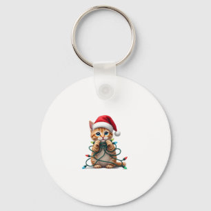 Siamese Cat Christmas V-Neck (1) Keychain