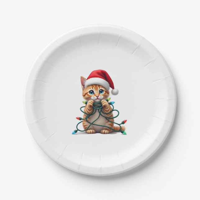 Siamese Cat Christmas V-Neck (1) Paper Plate (Front)