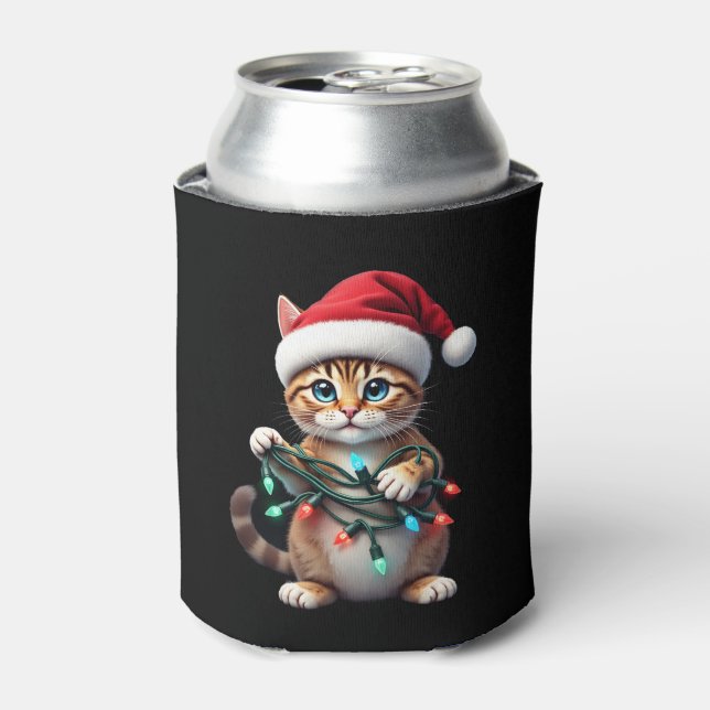Siamese Cat Christmas V-Neck (2) Can Cooler (Can Front)