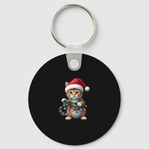 Siamese Cat Christmas V-Neck (2) Keychain