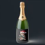 Siamese Cat Christmas V-Neck (2) Sparkling Wine Label<br><div class="desc">Siamese Cat Christmas V-Neck (2)</div>