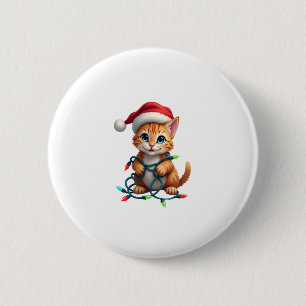 Siamese Cat Christmas V-Neck (3) 2 Inch Round Button
