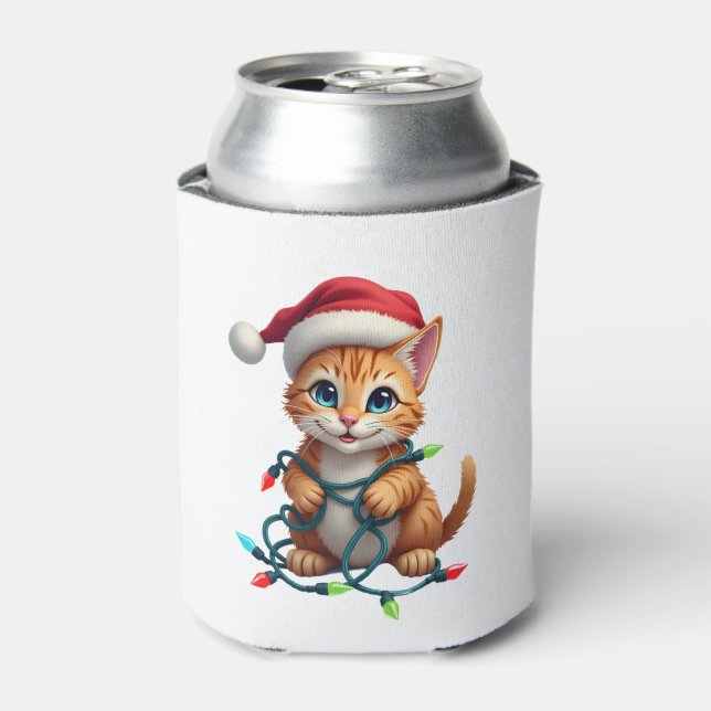 Siamese Cat Christmas V-Neck (3) Can Cooler (Can Front)