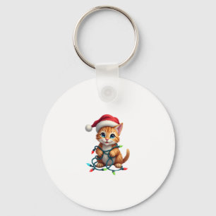 Siamese Cat Christmas V-Neck (3) Keychain