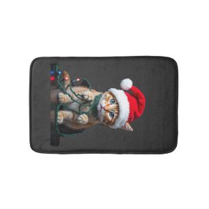 Siamese Cat Christmas V-Neck Bath Mat
