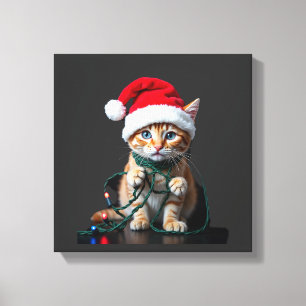 Siamese Cat Christmas V-Neck Canvas Print