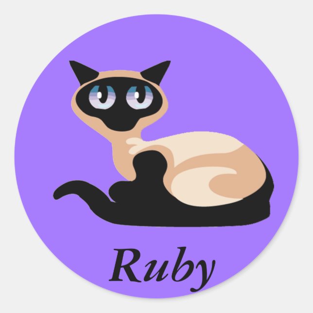 Siamese Cat Classic Round Sticker (Front)
