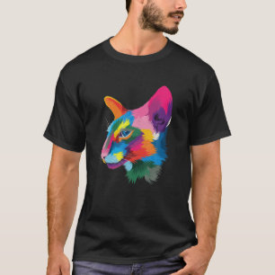 Siamese Cat Colourful Siamese Abstract Animal Cat T-Shirt