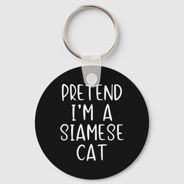 Siamese Cat Costume Halloween Lazy Easy  Keychain (Front)
