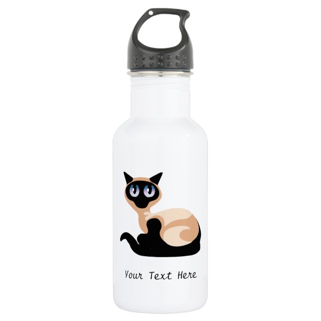Siamese Cat (Customizable) 532 Ml Water Bottle (Front)