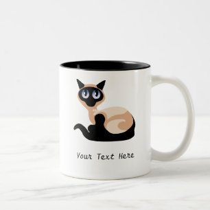 Siamese Cat (Customizable) Two-Tone Coffee Mug