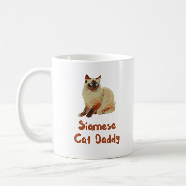 Siamese Cat Daddy Coffee Mug (Left)