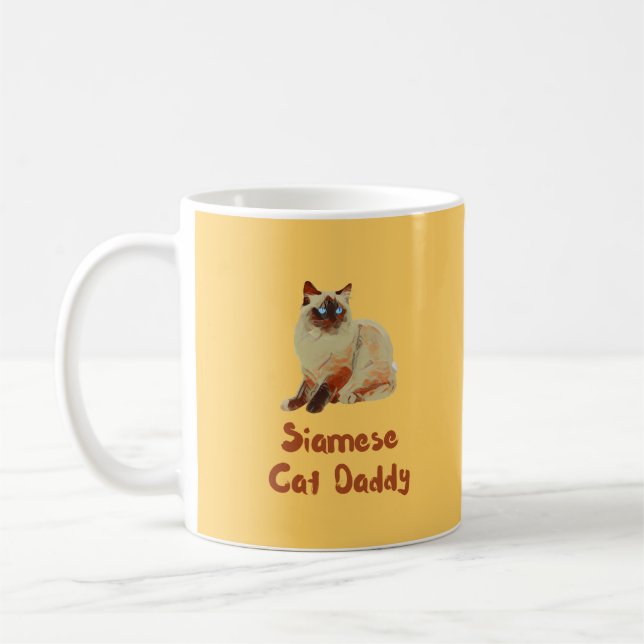 Siamese Cat Daddy T-Shirt Coffee Mug (Left)