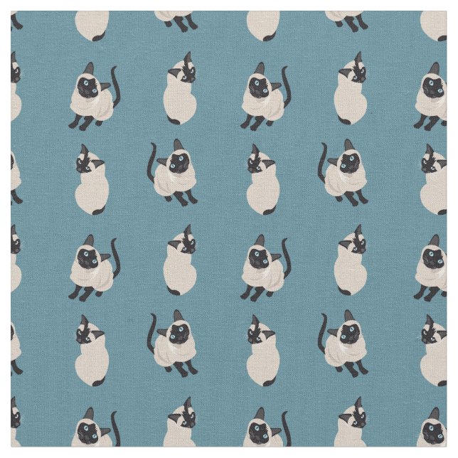 Siamese Cat Fabric (Close Up)
