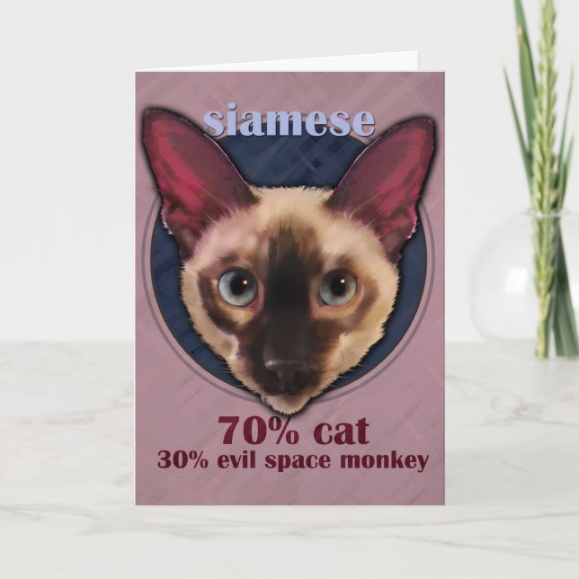 Siamese cat face card (Front)