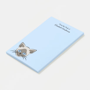 Siamese Cat Face with Blue Eyes Graphic Art Post-it Notes