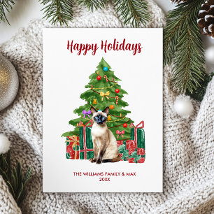 Siamese Cat Family Christmas Holiday Card