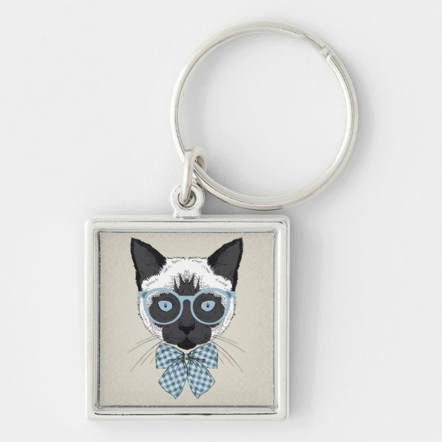 Siamese Cat Fashion Smart Keychain (Front)