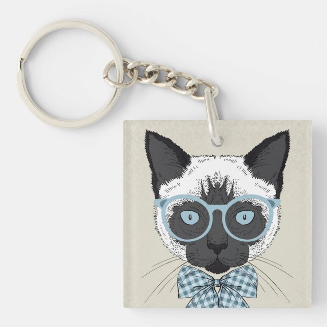 Siamese Cat Fashion Smart Keychain (Front)