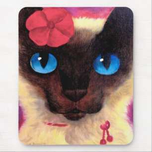 Siamese Cat Feline Pet Painting - Multi Mouse Pad
