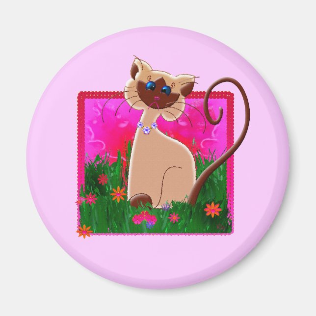 SIAMESE CAT FRIDGE MAGNET (Front)