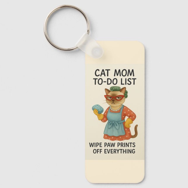 Siamese Cat Funny to do list for Cat lovers Keychain (Front)
