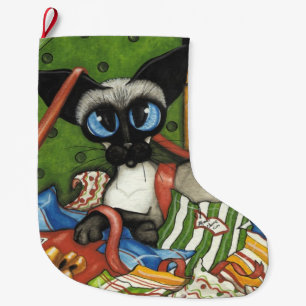 Siamese Cat Gift Stocking by Bihrle