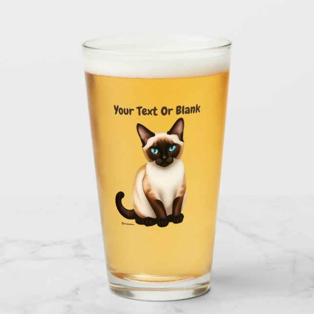 Siamese Cat Glass (Front Filled)