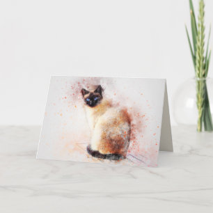 siamese cat greeting card