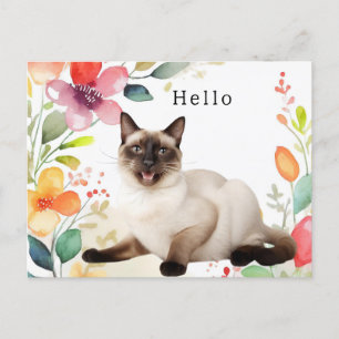 Siamese Cat Greeting  Postcard