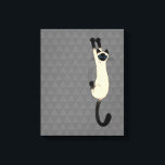 Siamese Cat Hanging On | Funny Cat Canvas Print<br><div class="desc">Wild and Crazy Siamese Cat Holding on with Claws. Add some fun to your living space with this funny kitty lover's art. Makes a great gift for cat people. An Original Design ©Jenn Kay.</div>