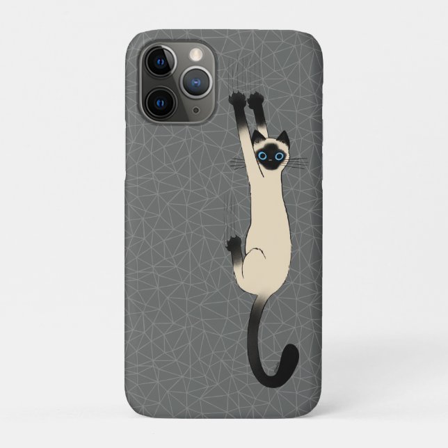 Siamese Cat Hanging On | Funny Cat Case-Mate iPhone Case (Back)