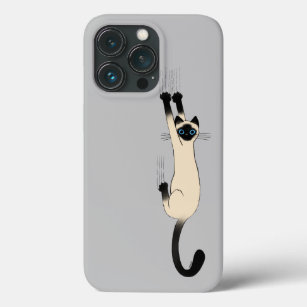 Siamese Cat Hanging On   Funny Cat with Blue Eyes iPhone 13 Pro Case