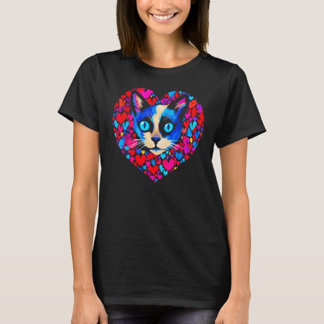 Siamese Cat Heart Love T-Shirt (Front)