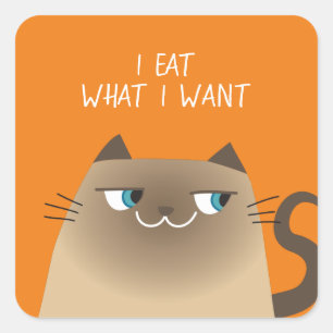 Siamese Cat Humour Square Sticker