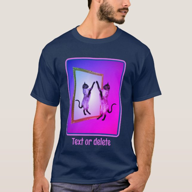 Siamese Cat In A Mirror Personalized T-Shirt (Front)
