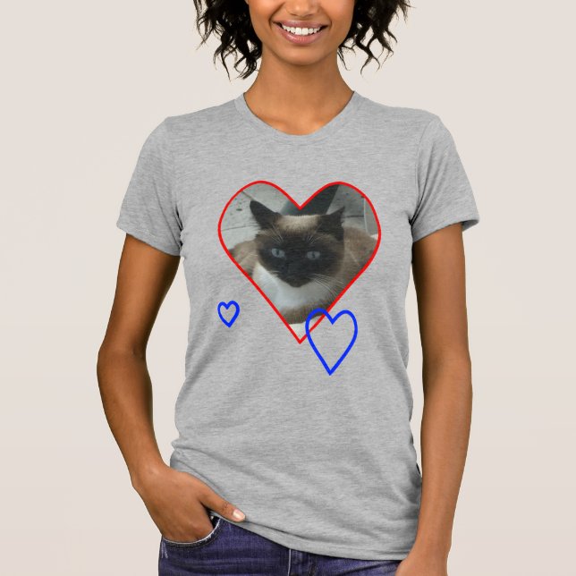 Siamese Cat in Heart T-Shirt (Front)