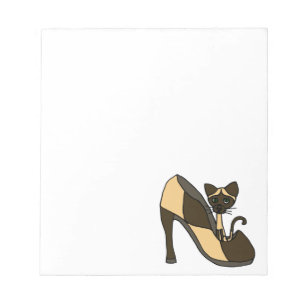 Siamese Cat in Shoe Art Notepad