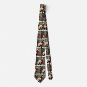 Siamese Cat in Snow Christmas Tie