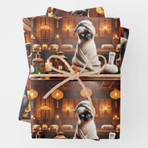 Siamese Cat in Spa  Wrapping Paper Sheet
